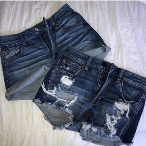 2 pairs of denim shorts